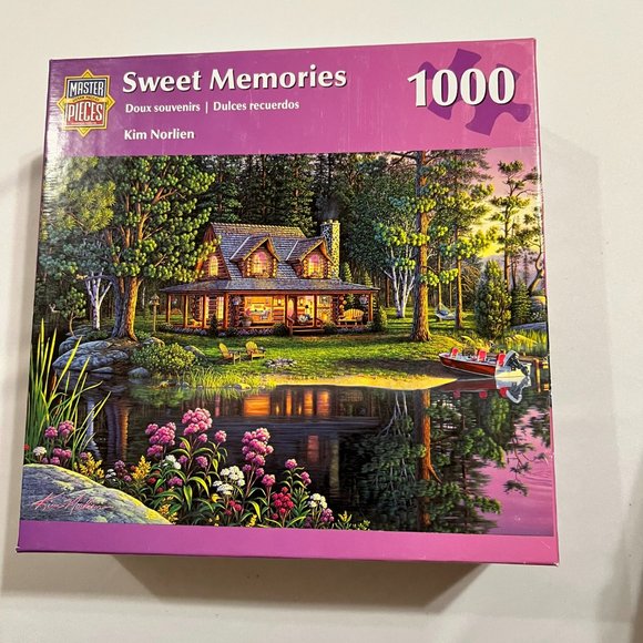 Master Pieces Kim Norlien Sweet Memories Cabin 1000 pc Jigsaw Puzzle - Picture 1 of 5